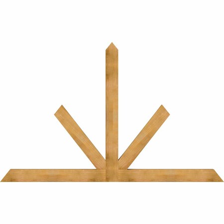 Ekena Millwork Saratoga Rough Sawn Timber Gable Bracket, Western Red Cedar, 108"W x 68"H x 4"D x 6"F, 15/12 Pitch GBW108X68X0406SAR00RWR